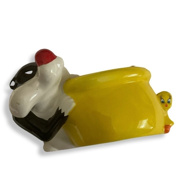 VTG Sylvester Chasing Tweety Bird‎ Ceramic Planter Pot Looney Tunes Warner Bros - Picture 9 of 9